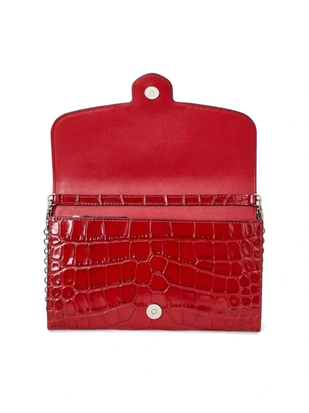 Lauren Ralph Lauren Adair Croc-Embossed Leather Crossbody